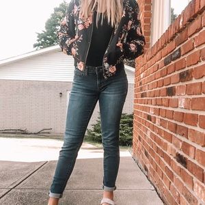 Reversible Floral/Black Bomber Jacket (small)